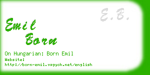 emil born business card